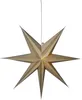 A seven-pointed star lantern made of beige paper, hanging from a white cord against a white background. Podgląd zdjęcia produktu