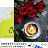 Malen nach Zahlen Erwachsene Kaffee Rosen 50x40 - 31 Produktbild-Vorschau 1
