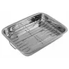 A stainless steel roasting pan with a wire rack inside, shown from a diagonal angle against a white background. Náhled obrázku produktu