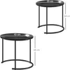 HOMCOM 2er-Set Couchtisch, rund Beistelltisch, stapelbar Produktbild-Vorschau 3