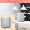 A mini refrigerator is shown on a kitchen counter, with a smaller inset image showing its dimensions. The background features a brick wall and kitchen shelving. Produktbild-Vorschau