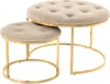 Hocker Becky 800 2er-Set Taupe / Gold Produktbild-Vorschau 1