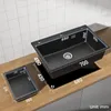Granitspüle schwarz 70x45cm Set mit Küchenarmatur Produktbild-Vorschau 4