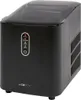 A black Clatronic ice maker is shown against a white background. The ice maker has a transparent lid and a control panel with indicator lights and a power button. Náhľad obrázku produktu