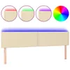 Cloris Designermöbel LED Kopfteil Creme 180x5x78/88 cm Produktbild-Vorschau 2