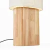 Japandi Stehleuchte Holz mit Leinenschirm 90cm Lamel Produktbild-Vorschau 4