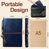 Notitieboek A5, Polyurethanleer, donkerblauw, navulbaar, Productafbeelding-voorbeeld 6