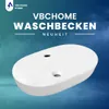 VBChome Waschbecken 60 x 40 cm Keramik Weiß Oval mit Produktbild-Vorschau 2