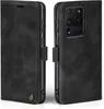 A black flip case for a Samsung Galaxy S20 Ultra 5G phone is shown from two angles. Produktbild-Vorschau