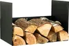 A black metal firewood rack filled with logs, shown against a white background. Produktbild-Vorschau