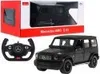 A black Mercedes-Benz G63 AMG toy car and its remote control are displayed next to its packaging. Náhľad obrázku produktu