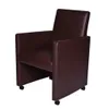 Esszimmer Stühle (2er Set) auf Rädern braun Produktbild-Vorschau 2