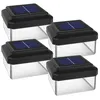 Four solar-powered fence post lights are arranged in a grid on a white background. Produktbild-Vorschau