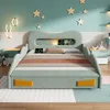 Babybed 140 x 200 cm, groen autobed van flanel met Productafbeelding-voorbeeld 10