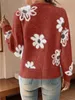 ASKSA Damen Strickjacke V-Ausschnitt Langarm Lose Produktbild-Vorschau 6
