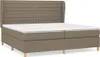 vidaXL Boxspringbett mit Matratze Taupe 200x200 cm Stoff Produktbild-Vorschau 1