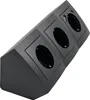 A black, angled power strip with three outlets and a USB port, shown against a white background. Produktbild-Vorschau