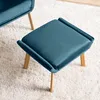 home24 Ohrensessel - inkl. Hocker - Samt - Marineblau Produktbild-Vorschau 4