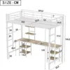 Lit mezzanine avec bureau 90 x 200 cm, blanc – Lit Voir les images du produit 4