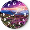 Wanduhr - Rund - Glasuhr - Wiese Berg Himmel Landschaft - Produktbild-Vorschau 1