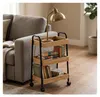 Chariot Relaxdays, 3 niveaux, bambou et métal, dimensions : Voir les images du produit 2