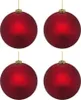 4x Weihnachtskugeln Christbaumkugeln aus Kunststoff rot Produktbild-Vorschau 1