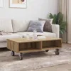vidaXL Beistelltisch mit Rädern Artisan-Eiche 90 x 50 x 30 Produktbild-Vorschau 4