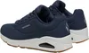 A pair of navy blue Skechers sports shoes with white soles and brown accents. Náhľad obrázku produktu