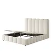 Lit hydraulique rembourré 140x200 cm avec sommier à lattes, Voir les images du produit 10