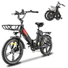 A black electric bicycle is shown from the front and side, with a smaller image of the folded bicycle in the upper right corner. Produktbild-Vorschau