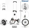 A collage of images showcasing an Andersen Shopper Alu Star Shopper Sofia shopping trolley with various dimensions and details. Podgląd zdjęcia produktu