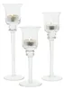 3 Kerzenhalter Glas Windlicht 18/22/25cm – Teelichthalter Produktbild-Vorschau 3