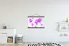 MuchoWow® Textilposter Weltkarte - Rosa - Ölfarbe 90x60 cm Produktbild-Vorschau 2