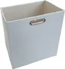A light gray fabric storage bin with silver handles. Náhľad obrázku produktu