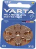 A blister pack of VARTA hearing aid batteries, size 312. Produktbild-Vorschau
