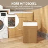 Panier à linge en bambou HOMCOM avec couvercle, 72 L, muni Voir les images du produit 5