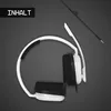 A white and black headset is shown against a dark gray background. Produktbild-Vorschau