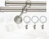 A double curtain rod with three curtain rings with clips. Produktbild-Vorschau