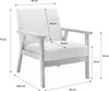 Poltrona scandinava in legno e tessuto, Grigio scuro Anteprima dell’immagine prodotto 7