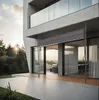 A modern house with a retractable awning extended over a patio. Náhled obrázku produktu