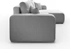 A close-up view of a gray sectional sofa. Produktbild-Vorschau
