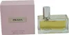 A product shot of Prada Amber Eau de Parfum for women, with its pink box and clear glass bottle. Náhled obrázku produktu