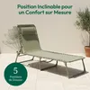 CASABEL Chaise Longue Pliante Verte pour jardin, transat Voir les images du produit 5