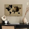 MuchoWow® Poster Weltkarte - Schwarz - Löwe 90x60 cm - Produktbild-Vorschau 3