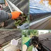 Collage of four images showing gutter cleaning and gutter guards being installed. Produktbild-Vorschau