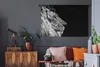 MuchoWow® Wandteppich Wandbehang Löwe - Profil - Schwarz - Produktbild-Vorschau 5