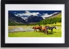 Bild 30x20 MDF-Rahmen Wandkunst Berge Bäume Pferde Tiere Produktbild-Vorschau 1