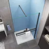 Schwarz Duschwand Walk-In,ESG Klarglas 8mm,100x200cm,mit Produktbild-Vorschau 3