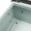 Close-up view inside an open electrical junction box, showing mounting screws and a threaded stud. Náhled obrázku produktu