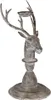 Clayre & Eef Kerzenständer Hirsch 17x14x30 cm Grau Metall Produktbild-Vorschau 4